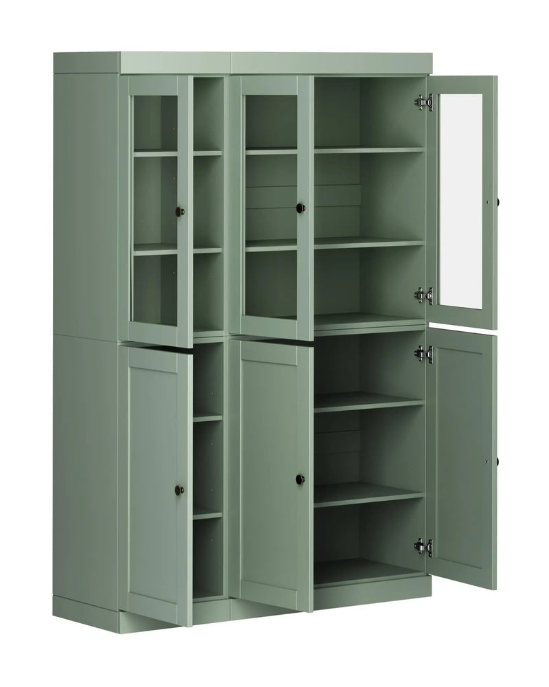 72" Sage Solid Wood Six Door Pantry Or Storage Closet Homeroots Kitchen & Dining