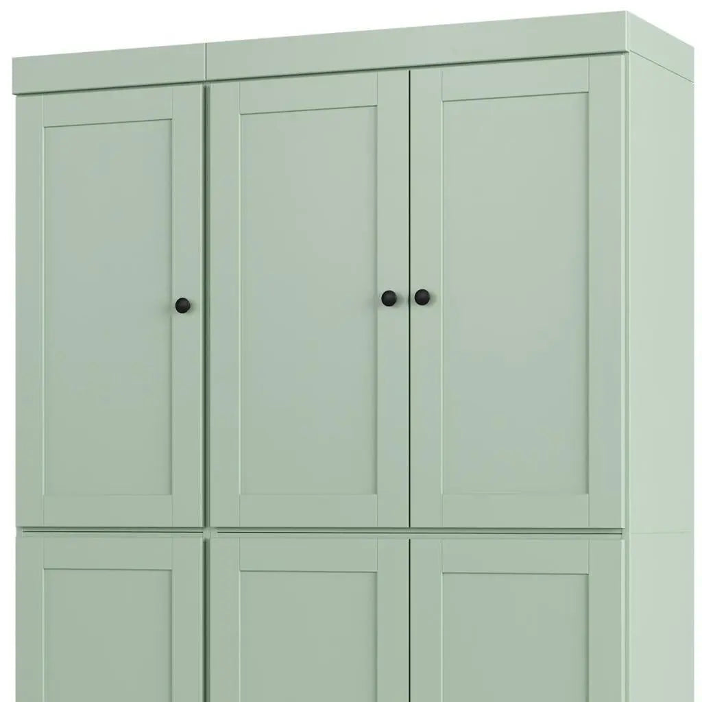 72" Sage Solid Wood Six Door Two Drawer Pantry Or Storage Closet Homeroots Kitchen & Dining