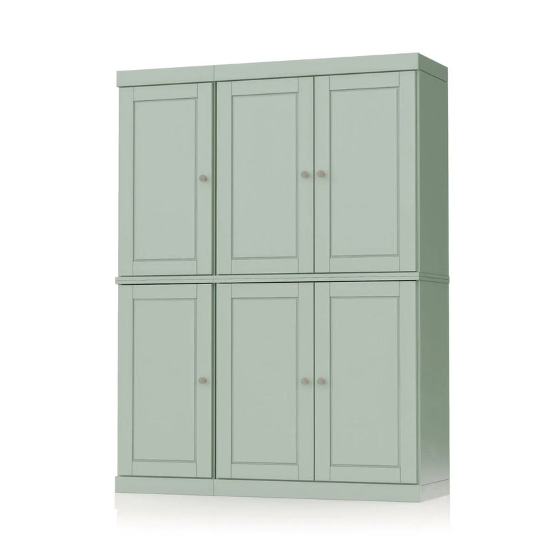 72" Sage Solid Wood Six Door Two Drawer Pantry Or Storage Closet Homeroots Kitchen & Dining