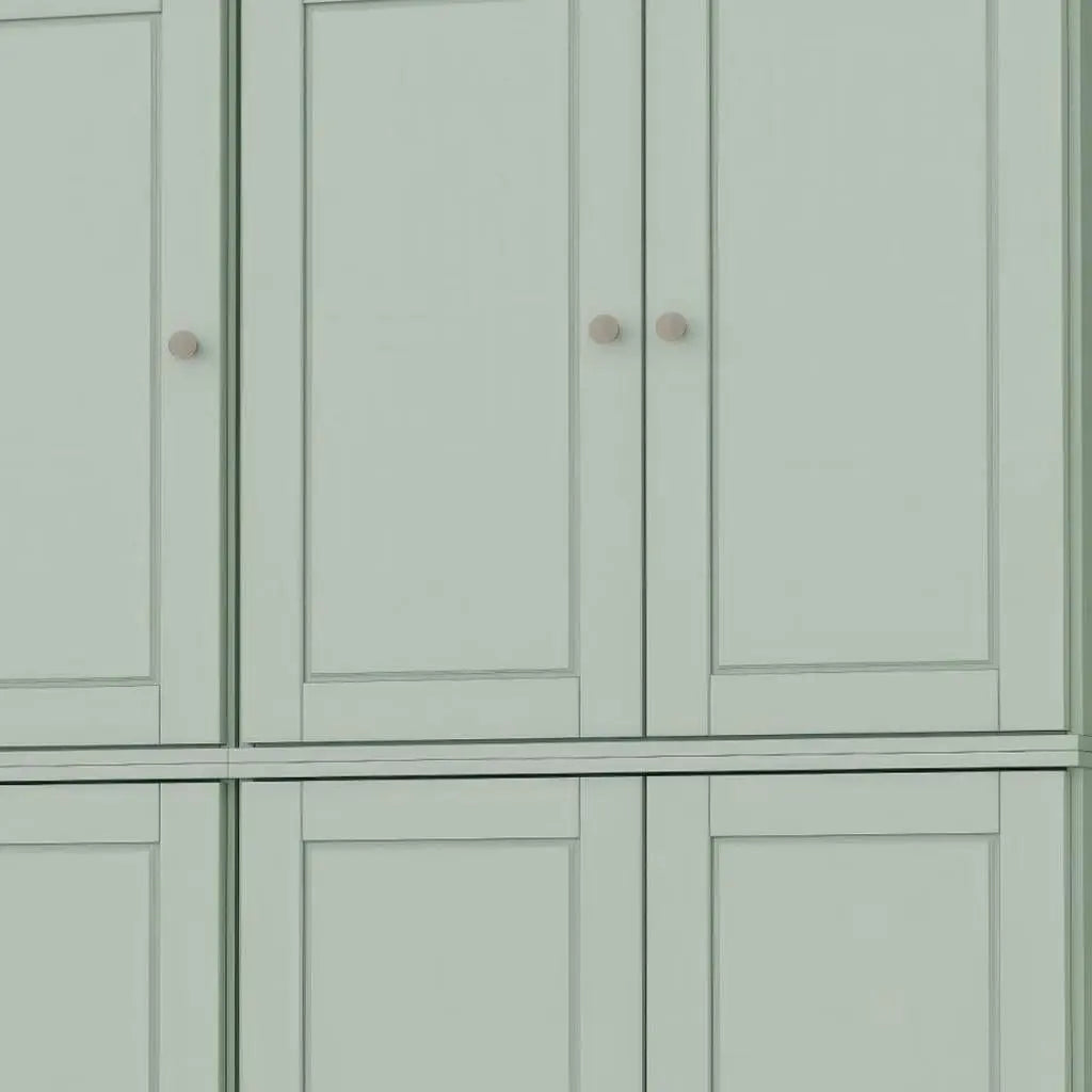 72" Sage Solid Wood Six Door Two Drawer Pantry Or Storage Closet Homeroots Kitchen & Dining