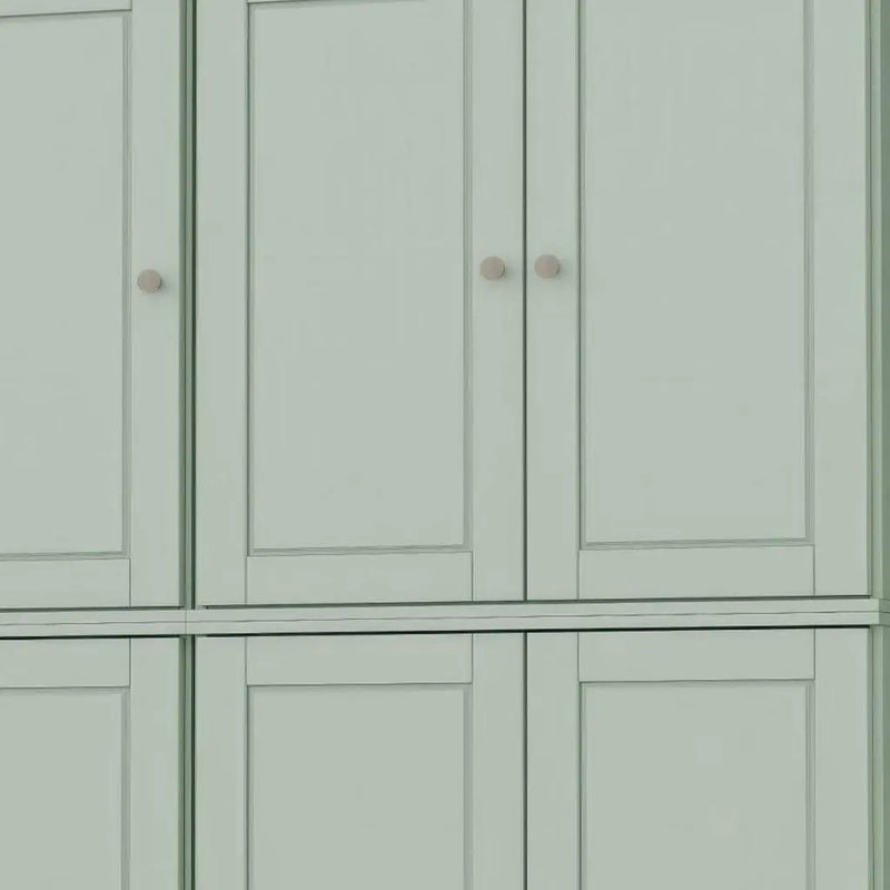 72" Sage Solid Wood Six Door Two Drawer Pantry Or Storage Closet Homeroots Kitchen & Dining