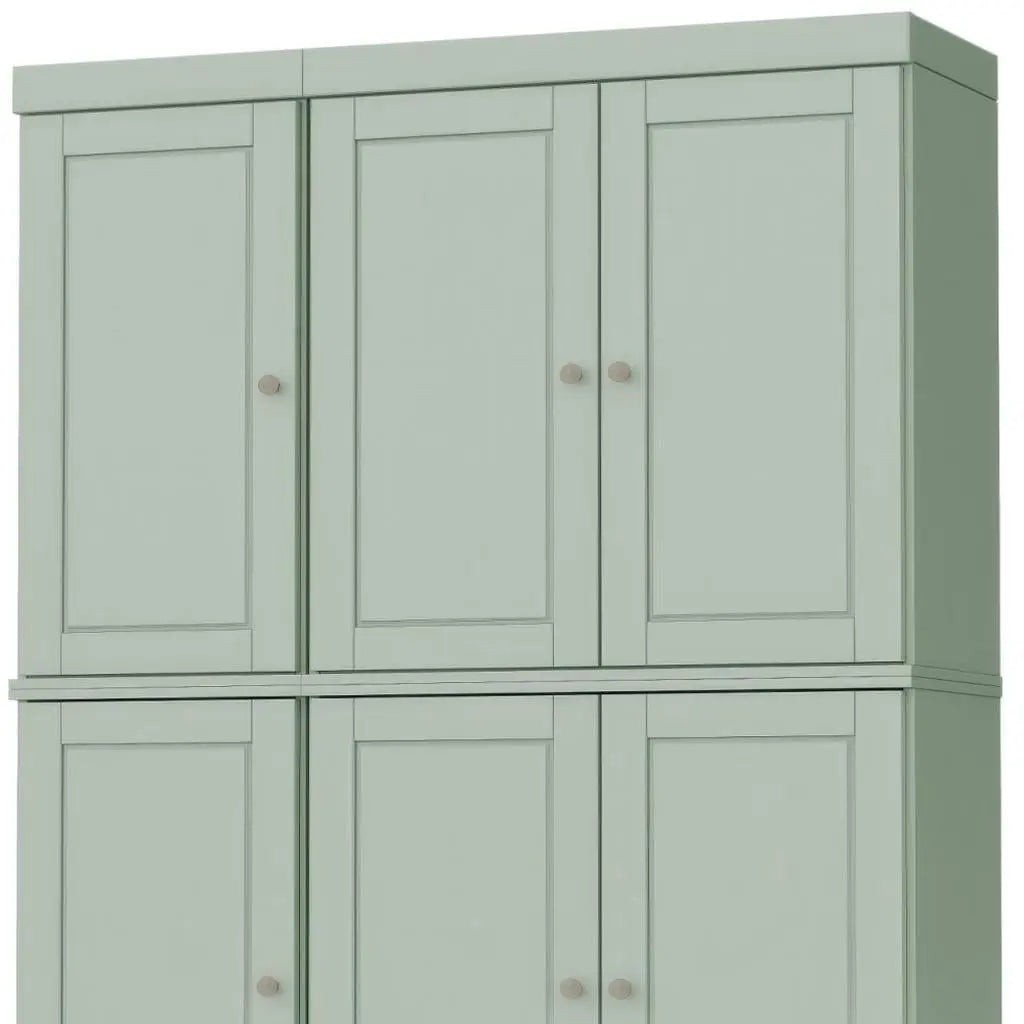 72" Sage Solid Wood Six Door Two Drawer Pantry Or Storage Closet Homeroots Kitchen & Dining