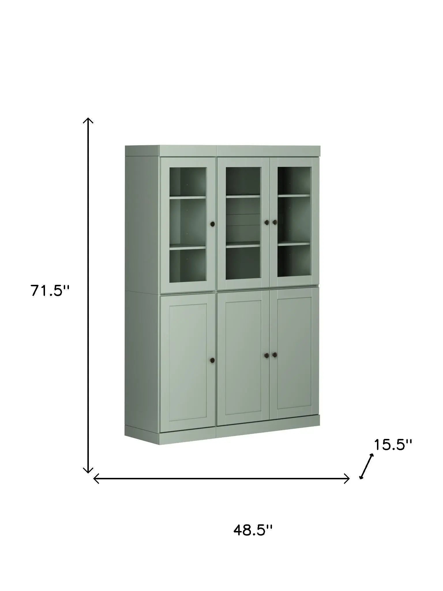 72" Sage Solid Wood Six Door Two Drawer Pantry Or Storage Closet Homeroots Kitchen & Dining