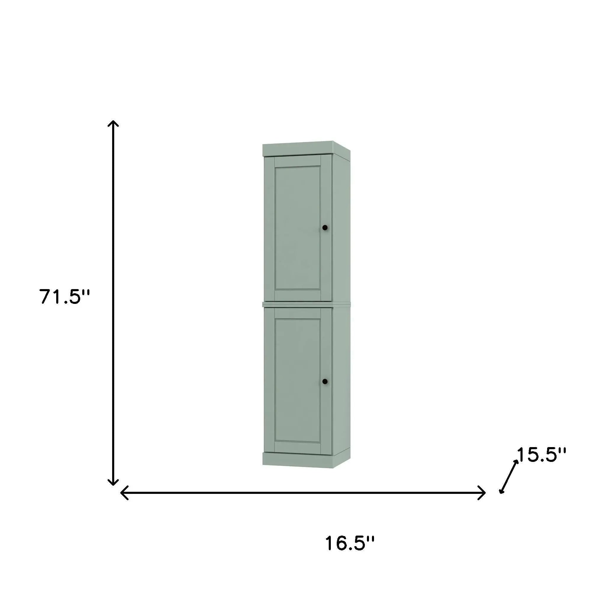 72" Sage Solid Wood Two Door Pantry Or Storage Closet Homeroots Kitchen & Dining