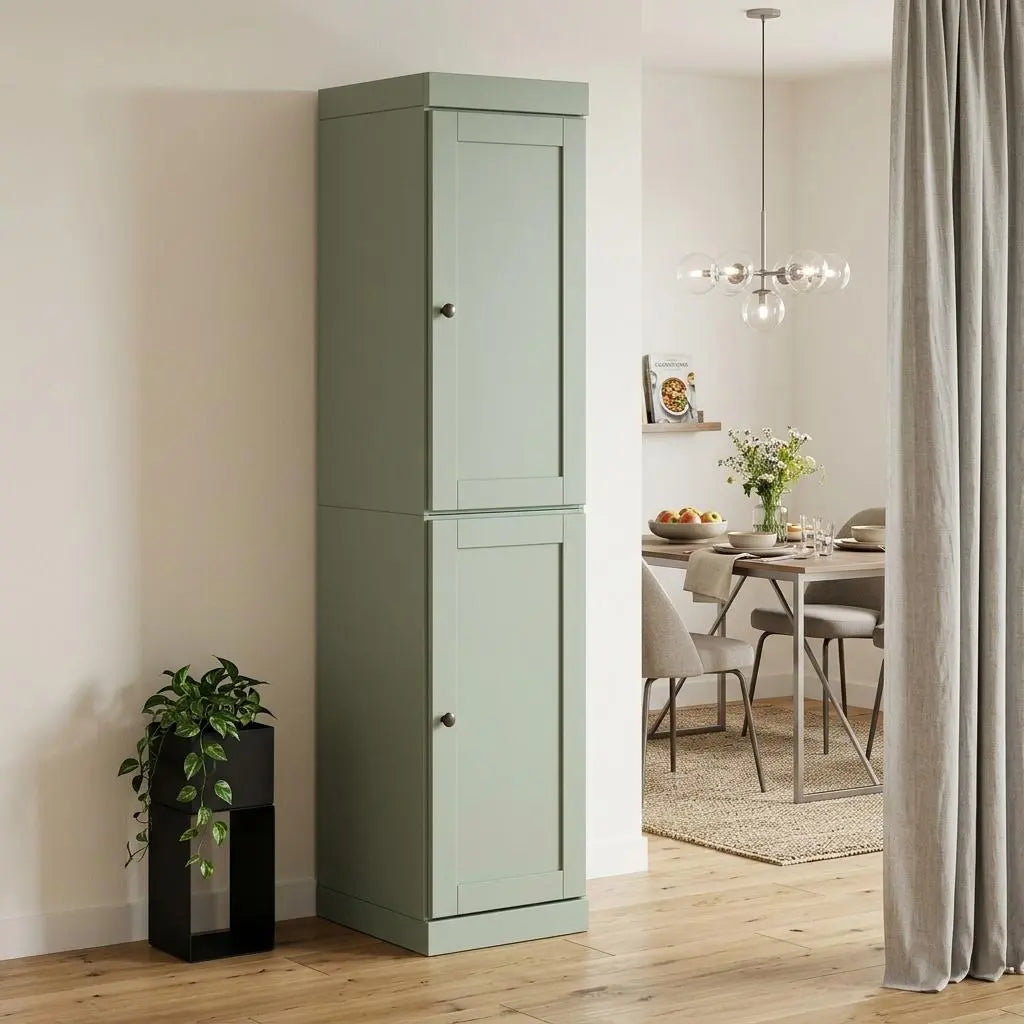72" Sage Solid Wood Two Door Pantry Or Storage Closet Homeroots Kitchen & Dining