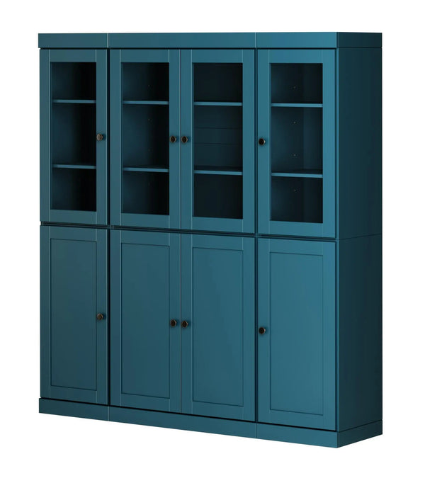 72" Teal Blue Solid Wood 8 Pantry Or Storage Closet Homeroots Kitchen & Dining
