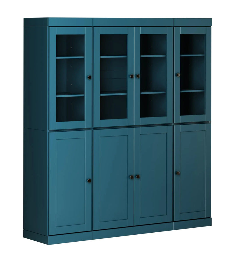 72" Teal Blue Solid Wood 8 Pantry Or Storage Closet Homeroots Kitchen & Dining