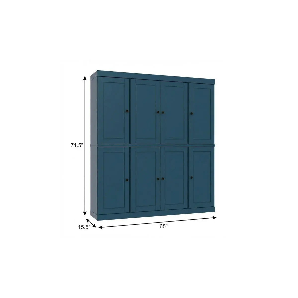 72" Teal Blue Solid Wood 8 Two Drawer Pantry Or Storage Closet Homeroots Kitchen & Dining