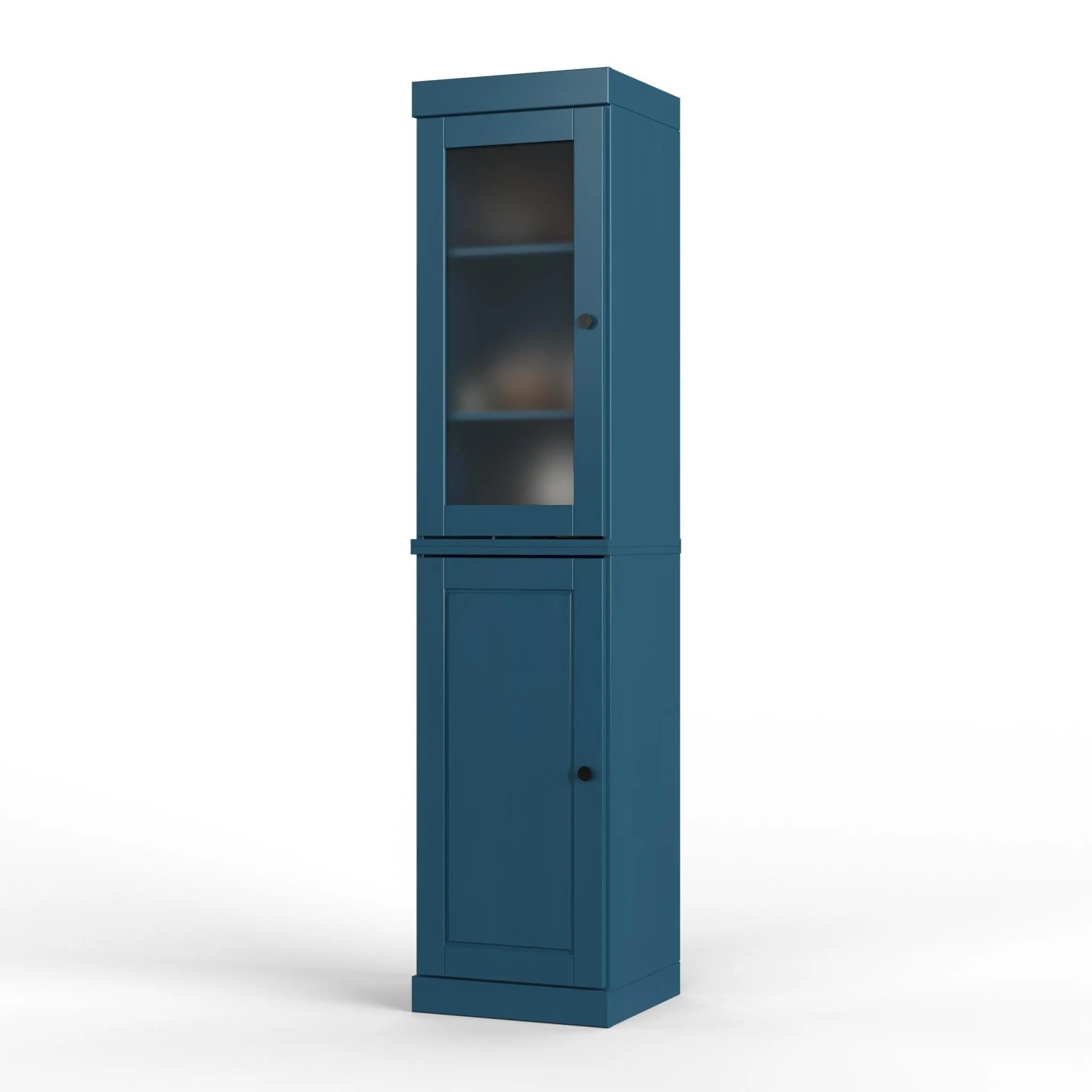 72" Teal Blue Solid Wood Two Door Pantry Or Storage Closet Homeroots Kitchen & Dining
