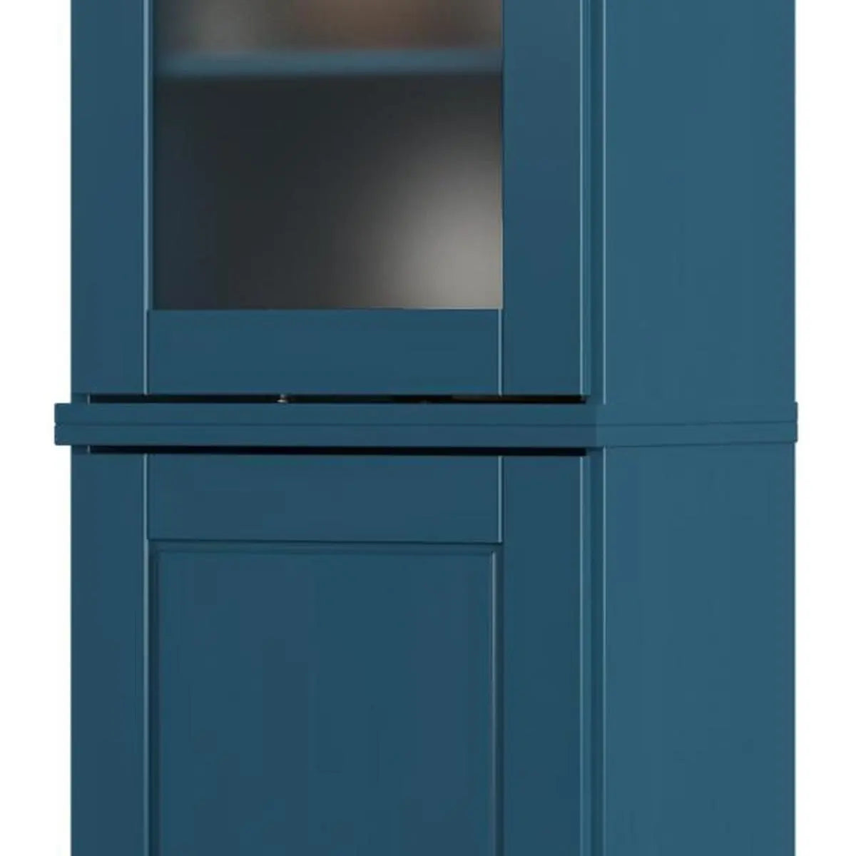 72" Teal Blue Solid Wood Two Door Pantry Or Storage Closet Homeroots Kitchen & Dining