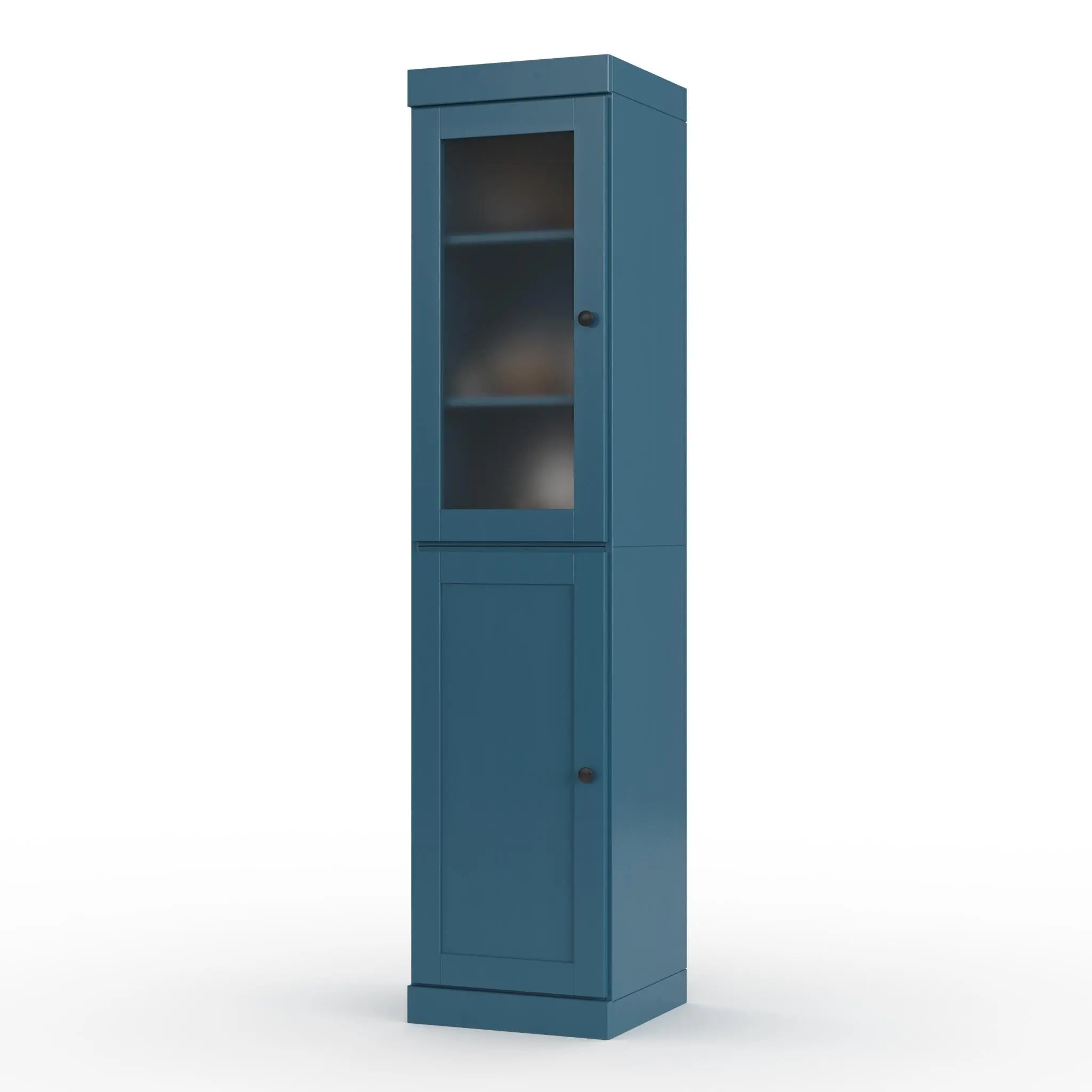 72" Teal Blue Solid Wood Two Door Pantry Or Storage Closet Homeroots Kitchen & Dining
