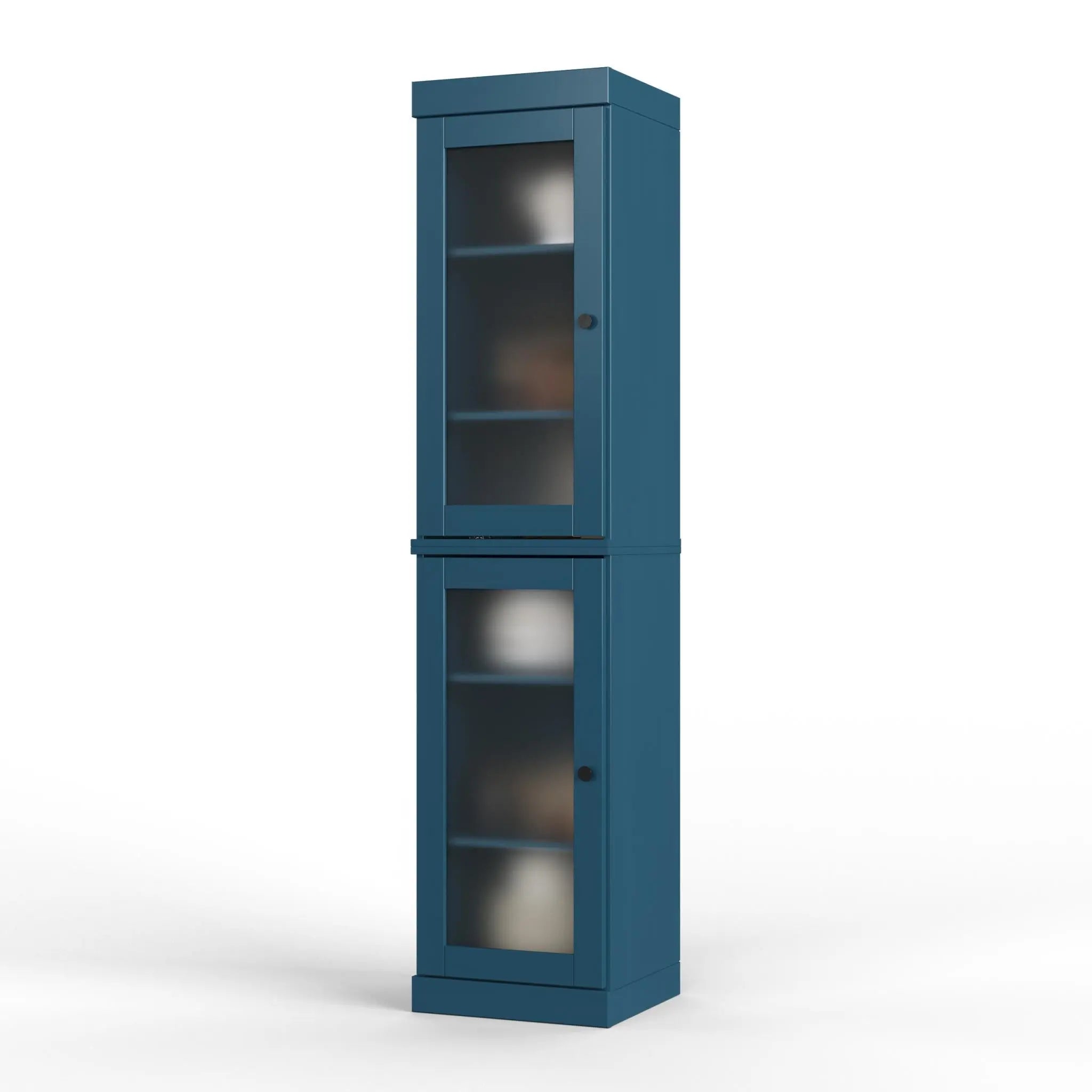 72" Teal Blue Solid Wood Two Door Pantry Or Storage Closet Homeroots Kitchen & Dining