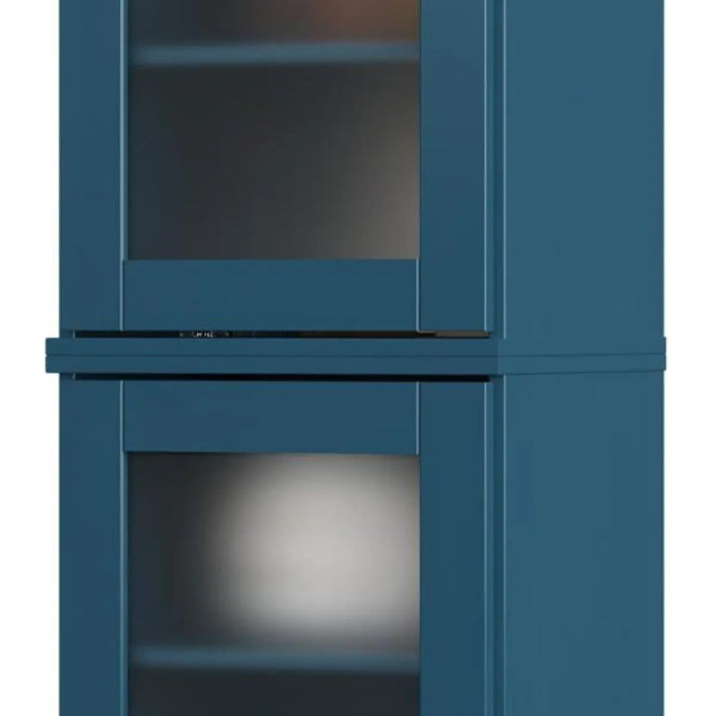72" Teal Blue Solid Wood Two Door Pantry Or Storage Closet Homeroots Kitchen & Dining