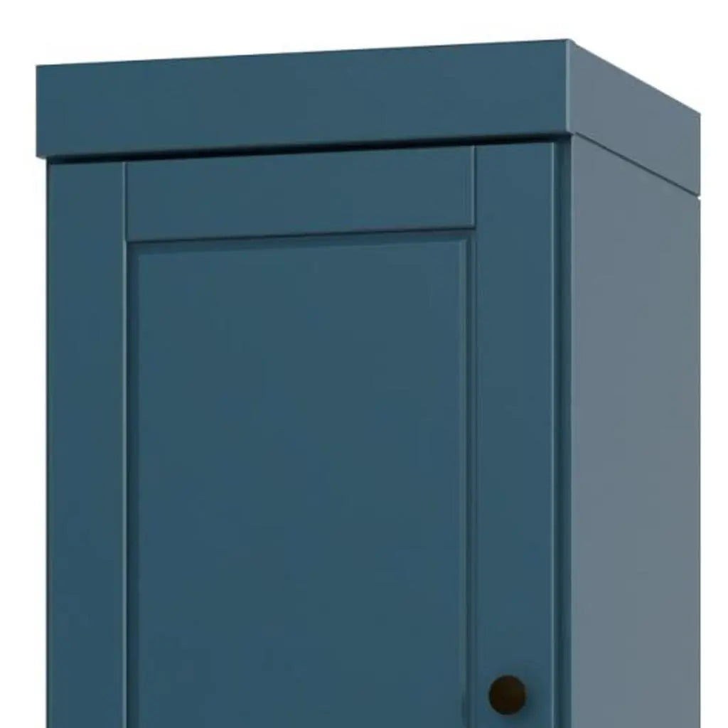 72" Teal Blue Solid Wood Two Door Pantry Or Storage Closet Homeroots Kitchen & Dining