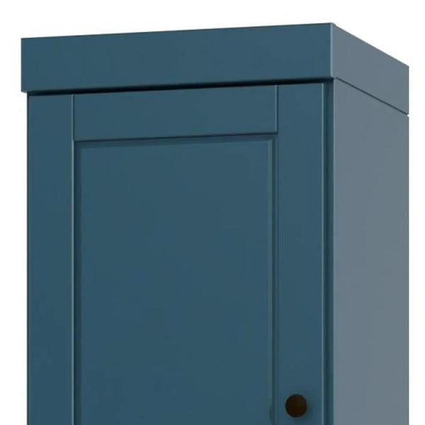72" Teal Blue Solid Wood Two Door Pantry Or Storage Closet Homeroots Kitchen & Dining