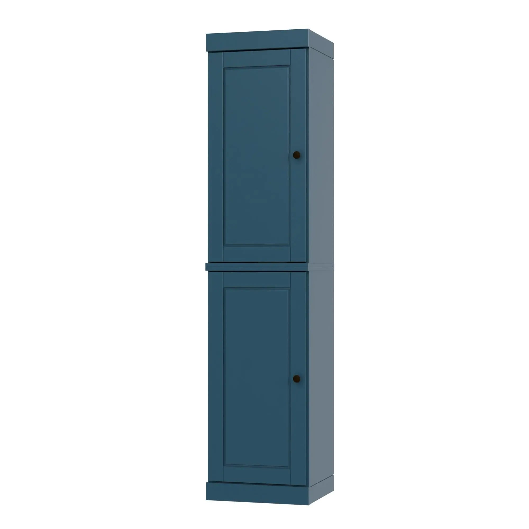 72" Teal Blue Solid Wood Two Door Pantry Or Storage Closet Homeroots Kitchen & Dining