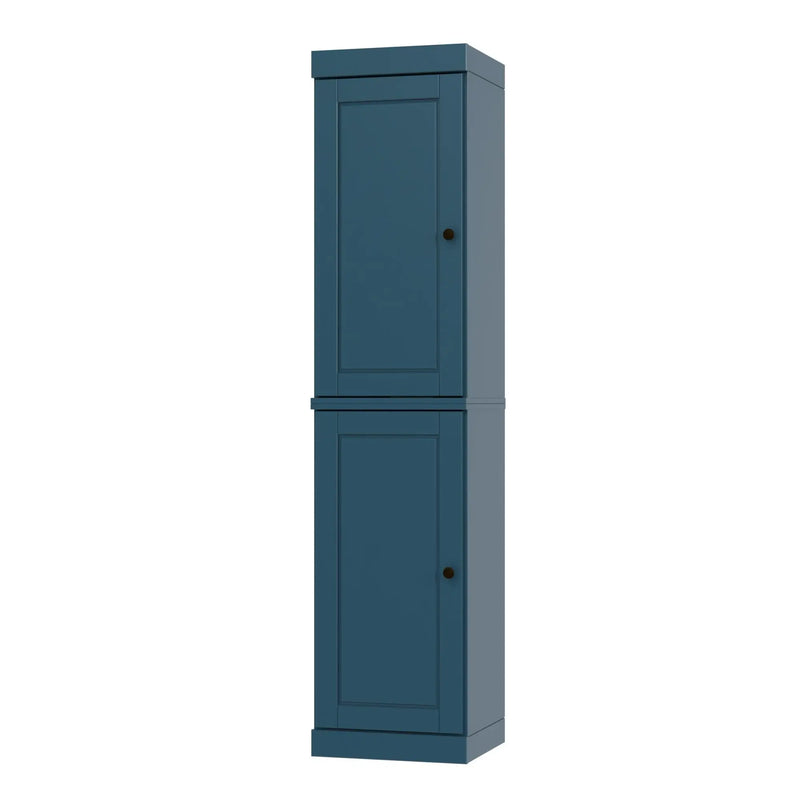 72" Teal Blue Solid Wood Two Door Pantry Or Storage Closet Homeroots Kitchen & Dining