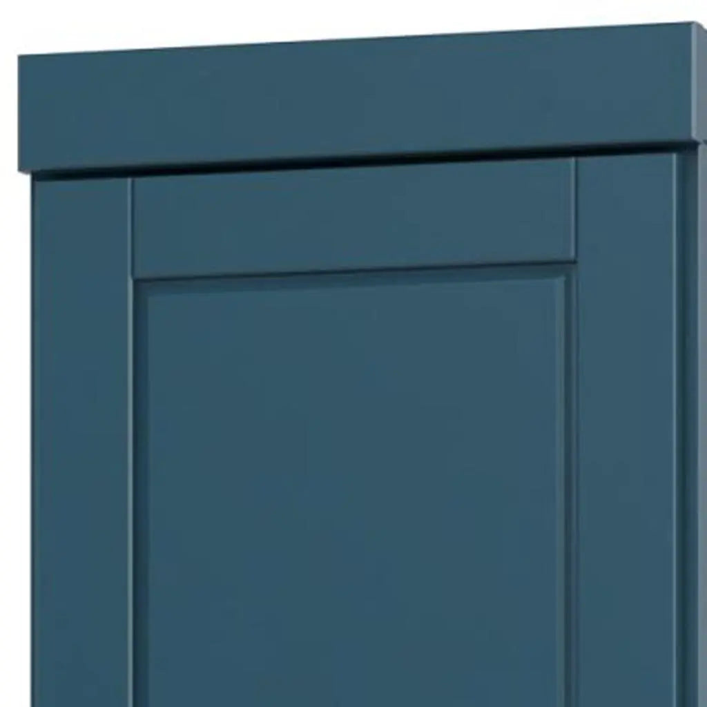 72" Teal Blue Solid Wood Two Door Pantry Or Storage Closet Homeroots Kitchen & Dining