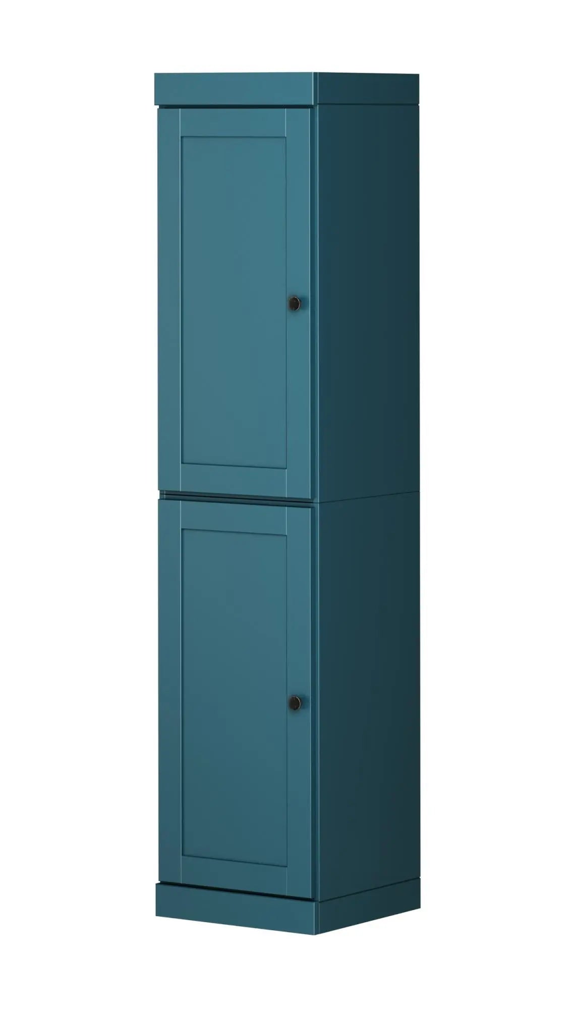 72" Teal Blue Solid Wood Two Door Pantry Or Storage Closet Homeroots Kitchen & Dining