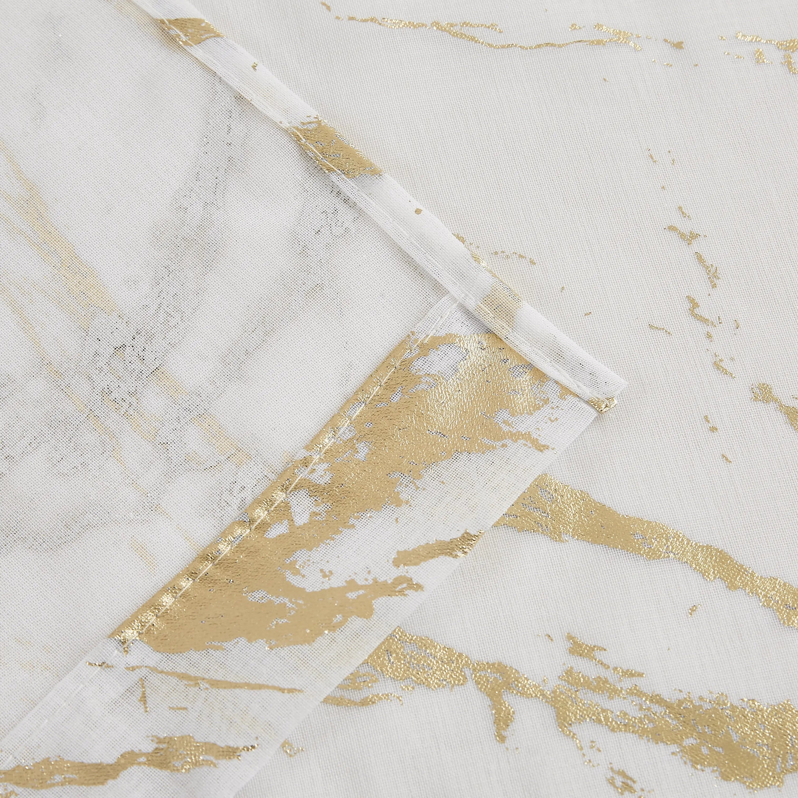 72" White And Gold Abstract Shower Curtain Homeroots Bed & Bath