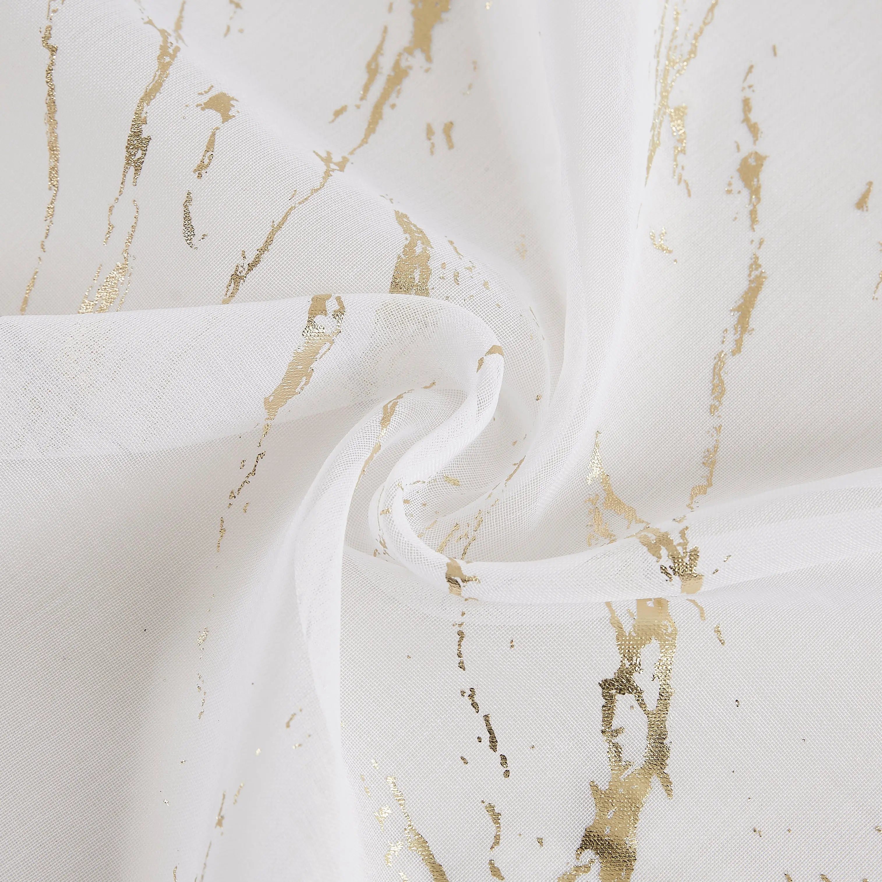 72" White And Gold Abstract Shower Curtain Homeroots Bed & Bath