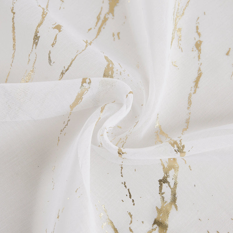 72" White And Gold Abstract Shower Curtain Homeroots Bed & Bath