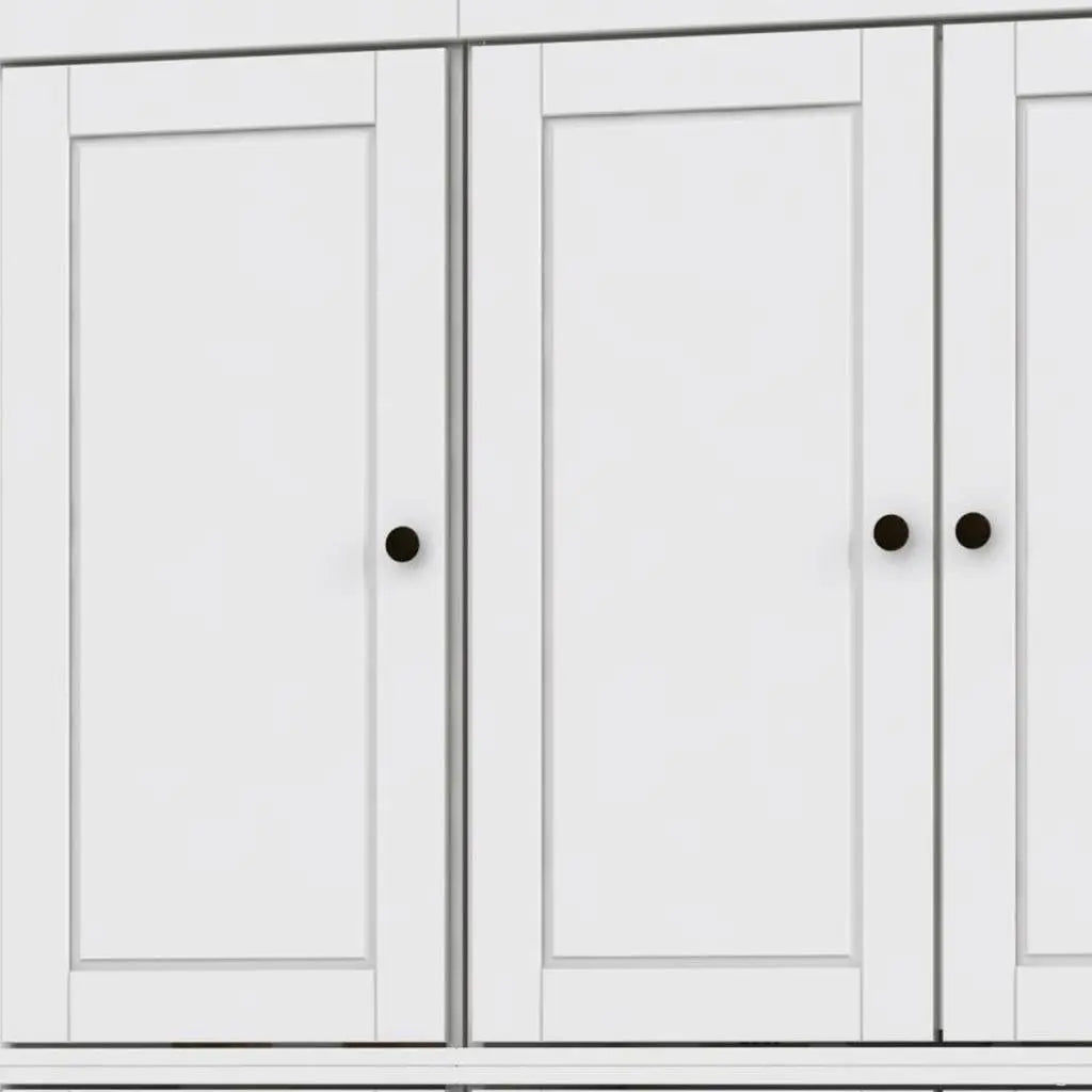 72" White Solid Wood 8 Pantry Or Storage Closet Homeroots Kitchen & Dining