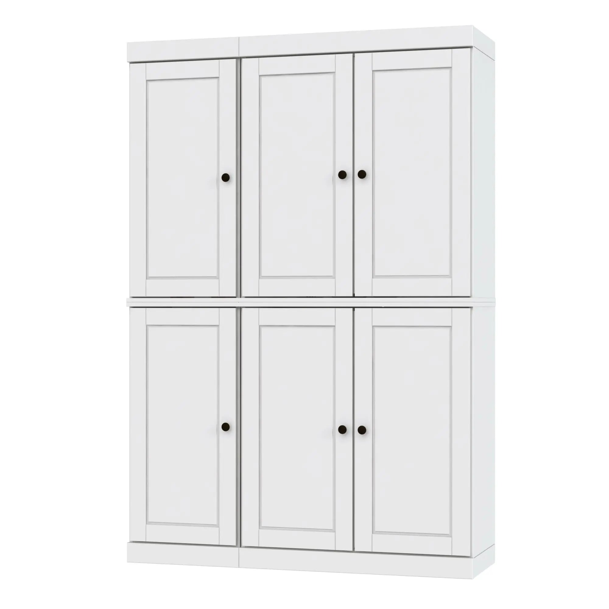 72" White Solid Wood 8 Pantry Or Storage Closet Homeroots Kitchen & Dining