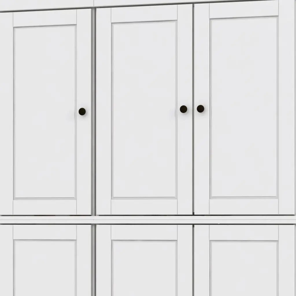 72" White Solid Wood 8 Pantry Or Storage Closet Homeroots Kitchen & Dining