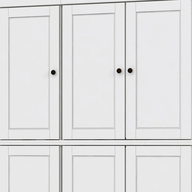 72" White Solid Wood 8 Pantry Or Storage Closet Homeroots Kitchen & Dining