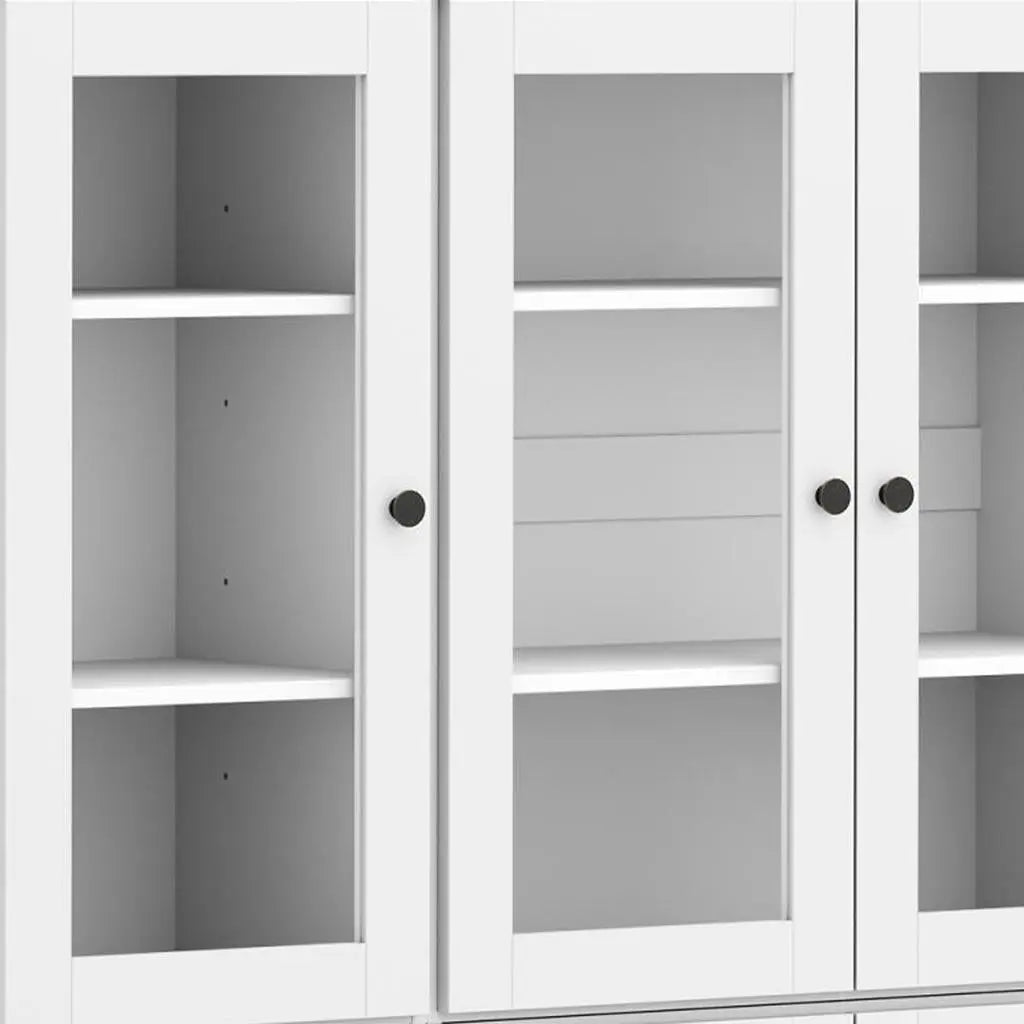 72" White Solid Wood 8 Pantry Or Storage Closet Homeroots Kitchen & Dining