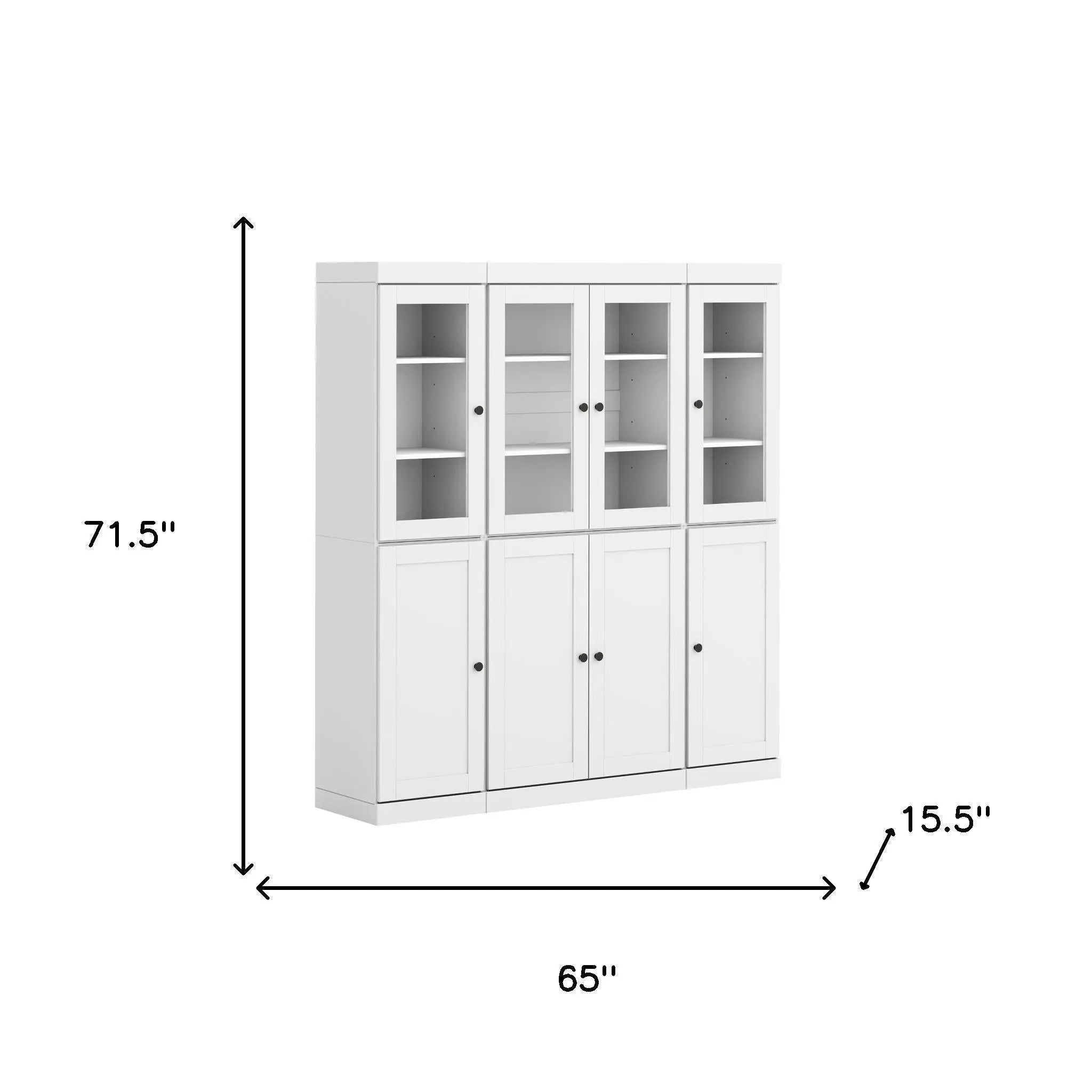 72" White Solid Wood 8 Pantry Or Storage Closet Homeroots Kitchen & Dining