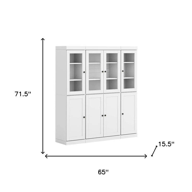 72" White Solid Wood 8 Pantry Or Storage Closet Homeroots Kitchen & Dining