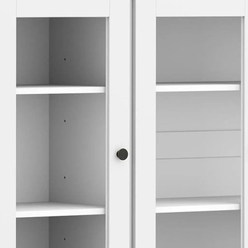 72" White Solid Wood 8 Pantry Or Storage Closet Homeroots Kitchen & Dining