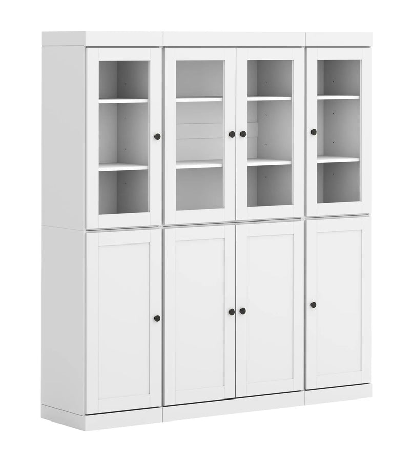 72" White Solid Wood 8 Pantry Or Storage Closet Homeroots Kitchen & Dining