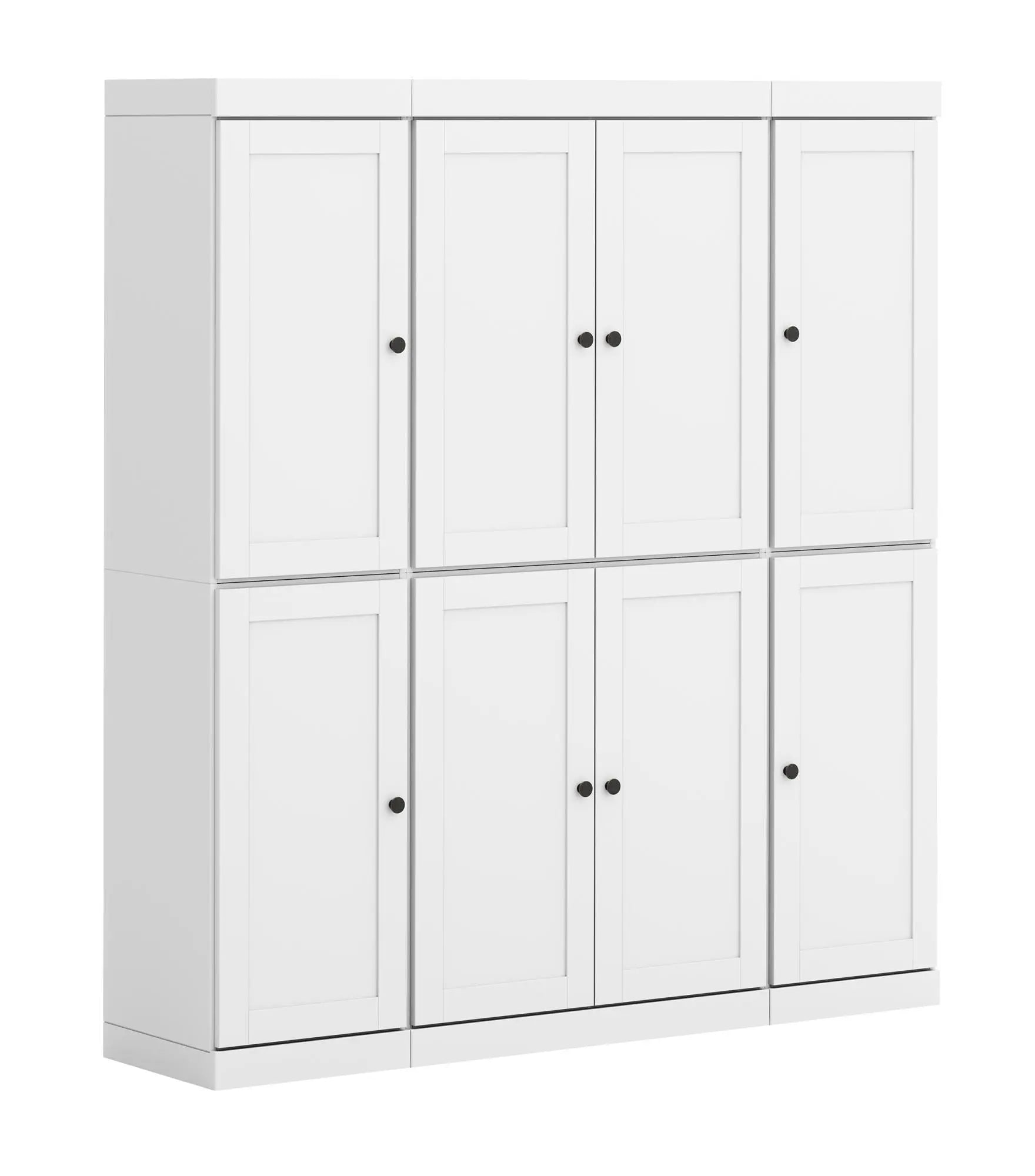 72" White Solid Wood 8 Pantry Or Storage Closet Homeroots Kitchen & Dining