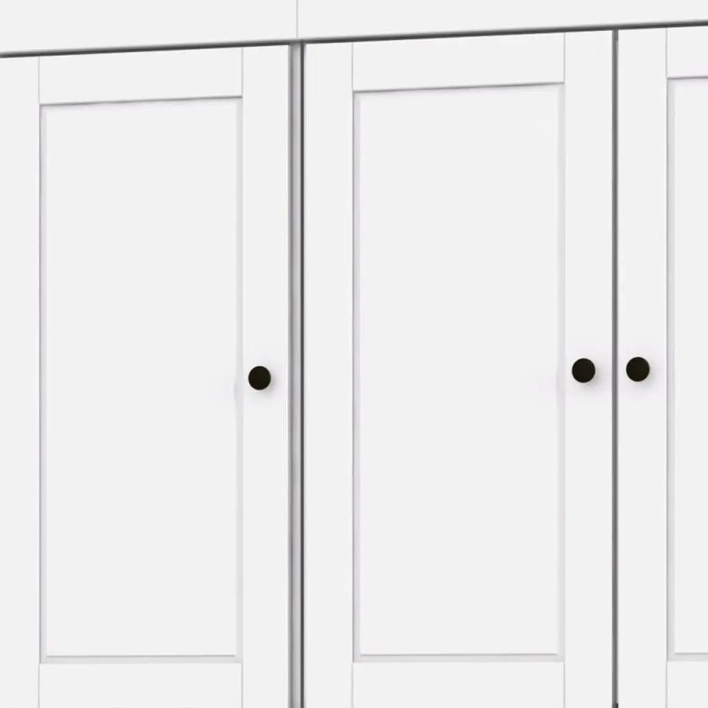 72" White Solid Wood 8 Pantry Or Storage Closet Homeroots Kitchen & Dining