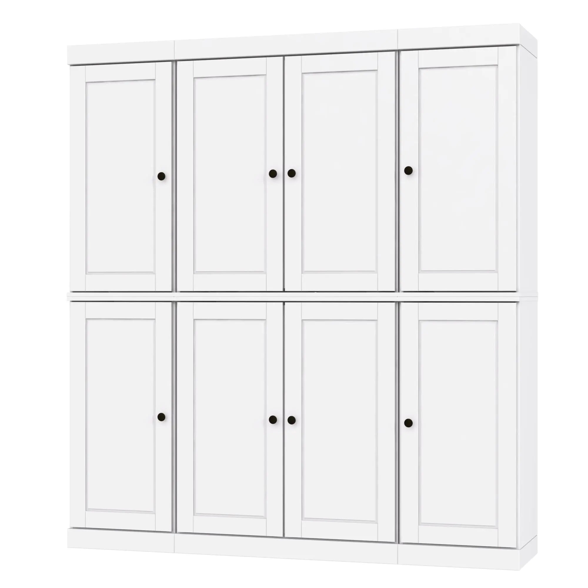 72" White Solid Wood 8 Pantry Or Storage Closet Homeroots Kitchen & Dining