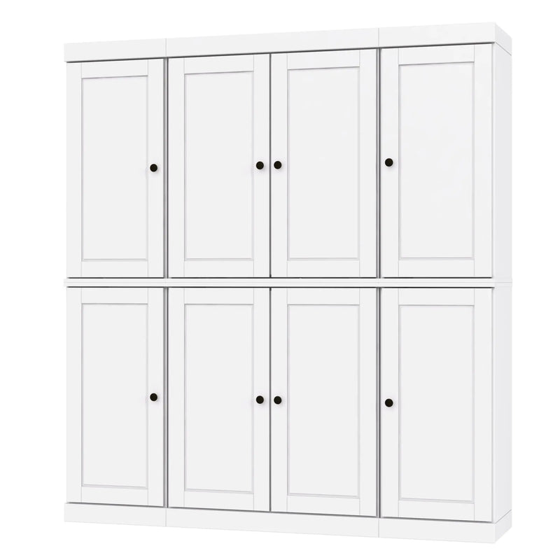 72" White Solid Wood 8 Pantry Or Storage Closet Homeroots Kitchen & Dining