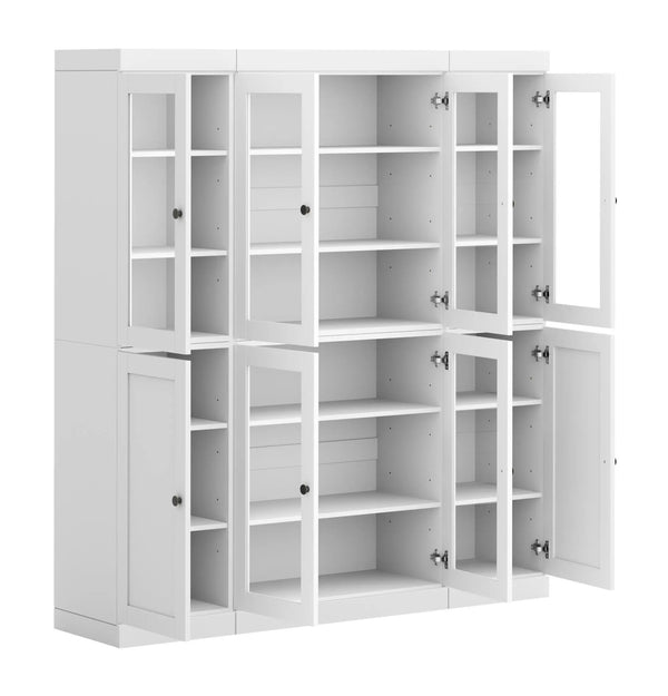 72" White Solid Wood 8 Pantry Or Storage Closet Homeroots Kitchen & Dining