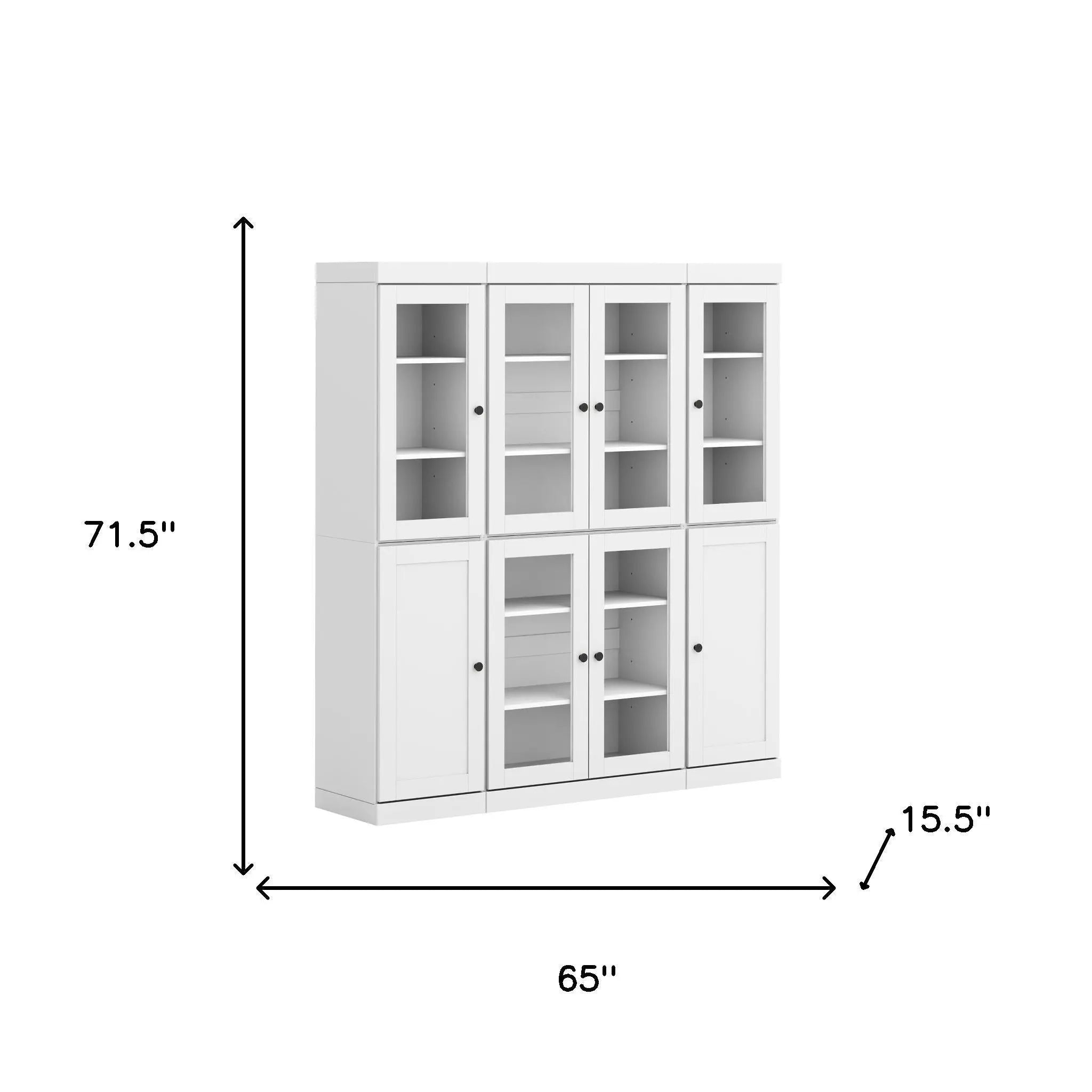 72" White Solid Wood 8 Pantry Or Storage Closet Homeroots Kitchen & Dining
