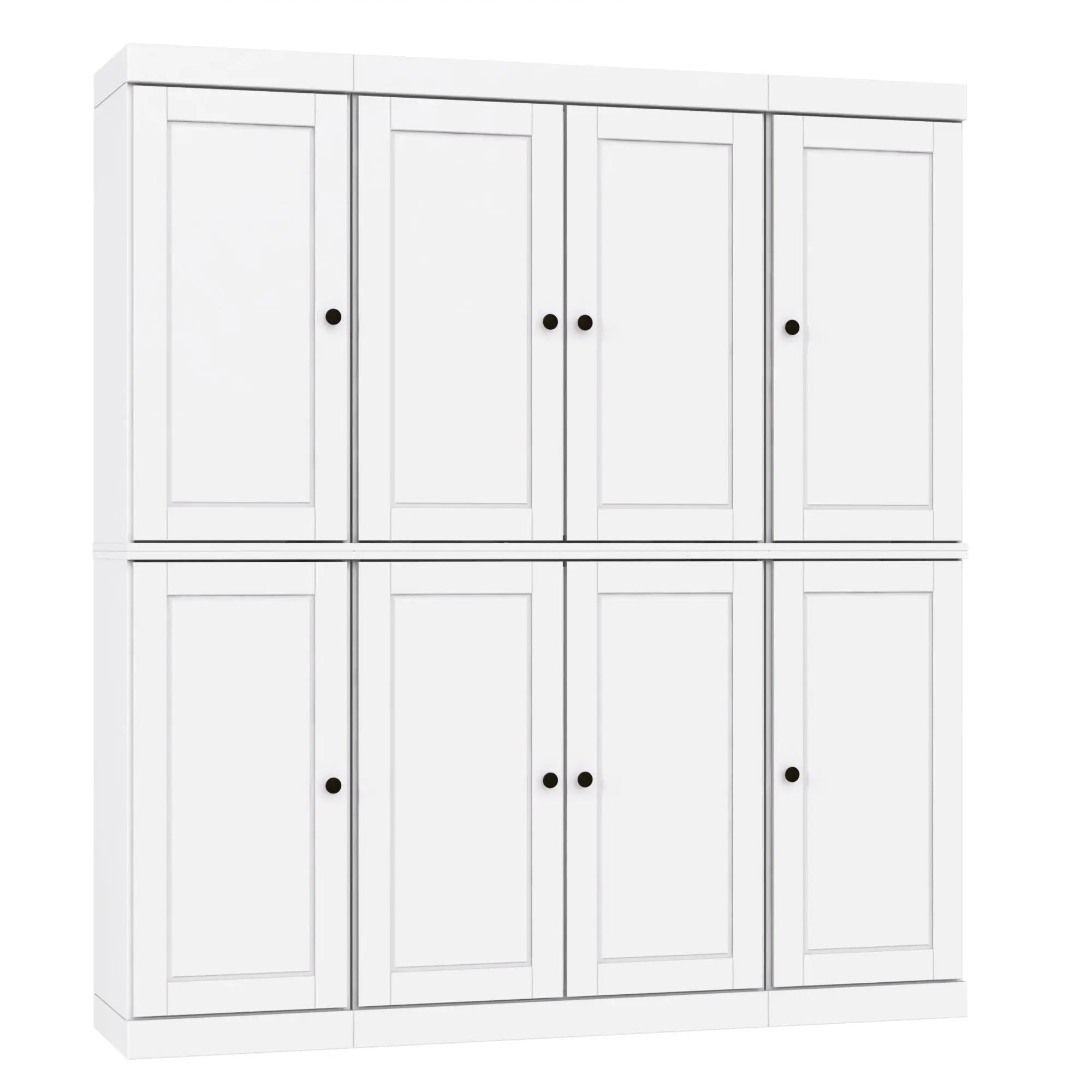72" White Solid Wood 8 Two Drawer Pantry Or Storage Closet Homeroots Kitchen & Dining