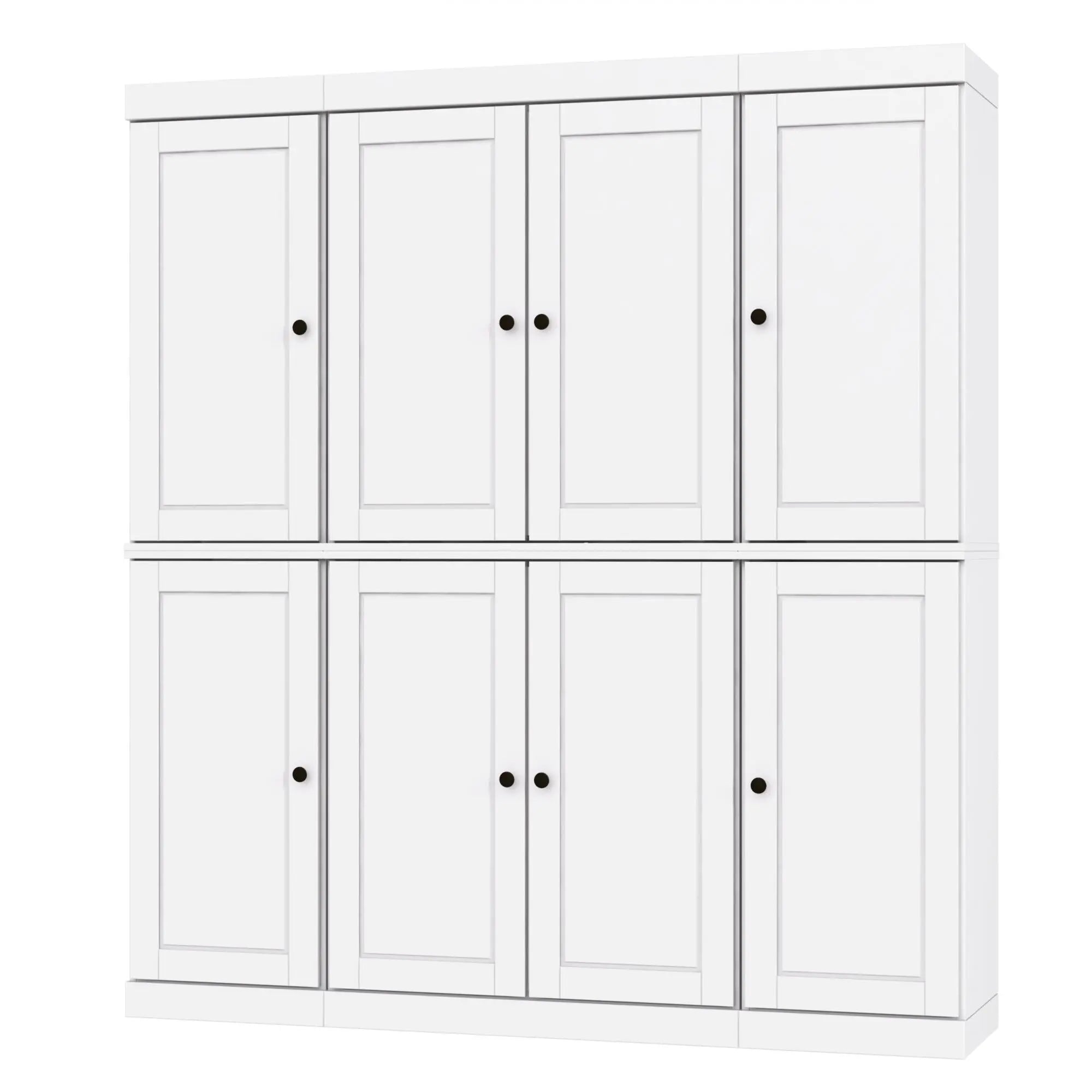 72" White Solid Wood 8 Two Drawer Pantry Or Storage Closet Homeroots Kitchen & Dining
