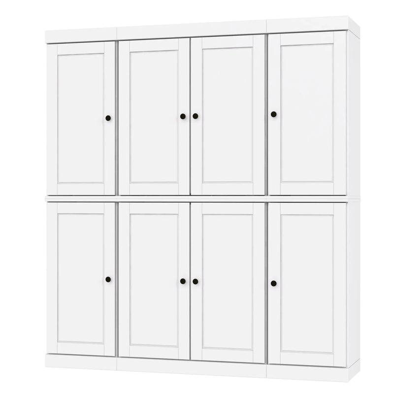 72" White Solid Wood 8 Two Drawer Pantry Or Storage Closet Homeroots Kitchen & Dining
