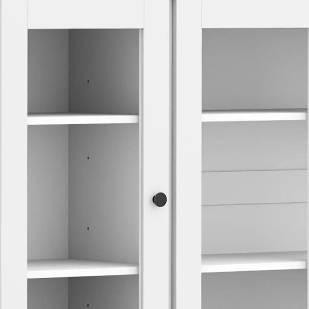 72" White Solid Wood 8 Two Drawer Pantry Or Storage Closet Homeroots Kitchen & Dining