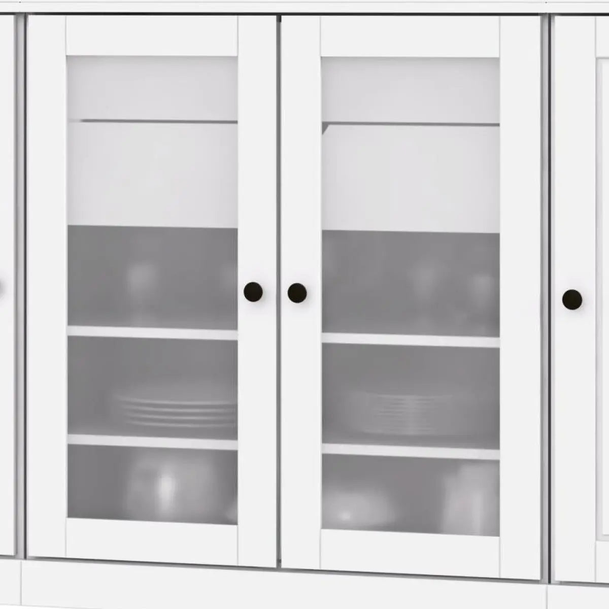 72" White Solid Wood 8 Two Drawer Pantry Or Storage Closet Homeroots Kitchen & Dining