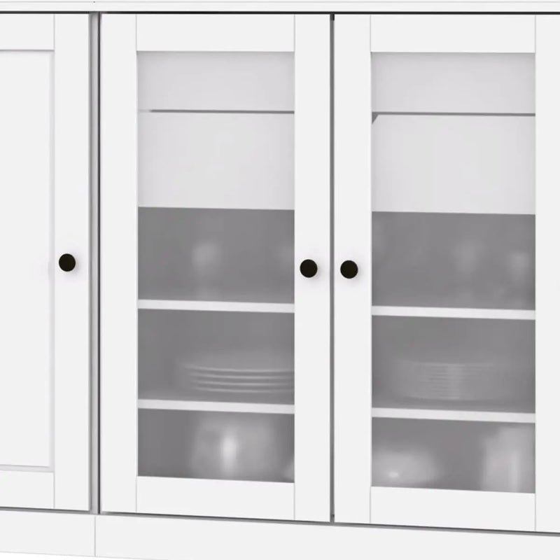 72" White Solid Wood 8 Two Drawer Pantry Or Storage Closet Homeroots Kitchen & Dining