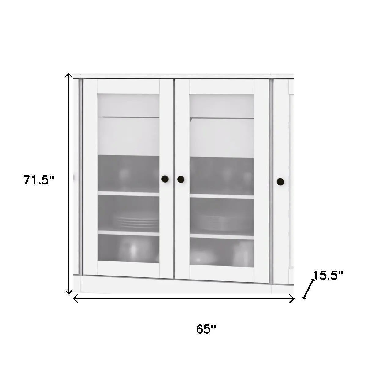 72" White Solid Wood 8 Two Drawer Pantry Or Storage Closet Homeroots Kitchen & Dining