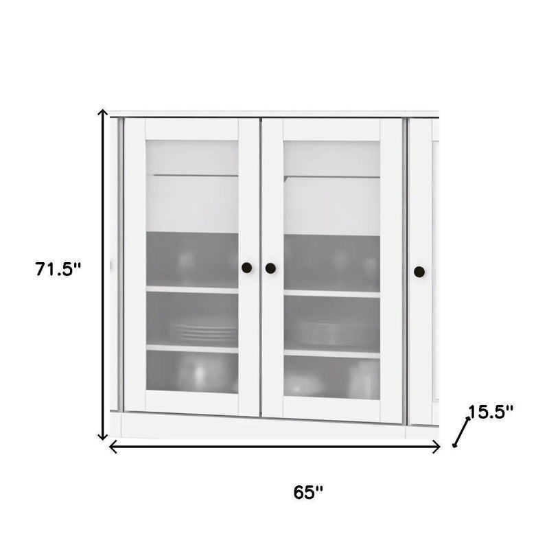 72" White Solid Wood 8 Two Drawer Pantry Or Storage Closet Homeroots Kitchen & Dining