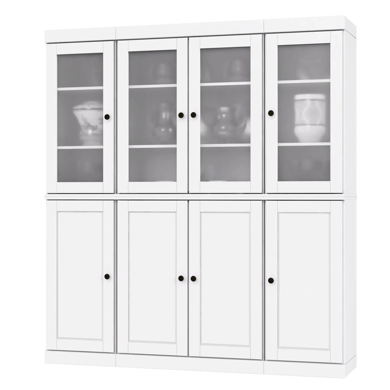 72" White Solid Wood 8 Two Drawer Pantry Or Storage Closet Homeroots Kitchen & Dining
